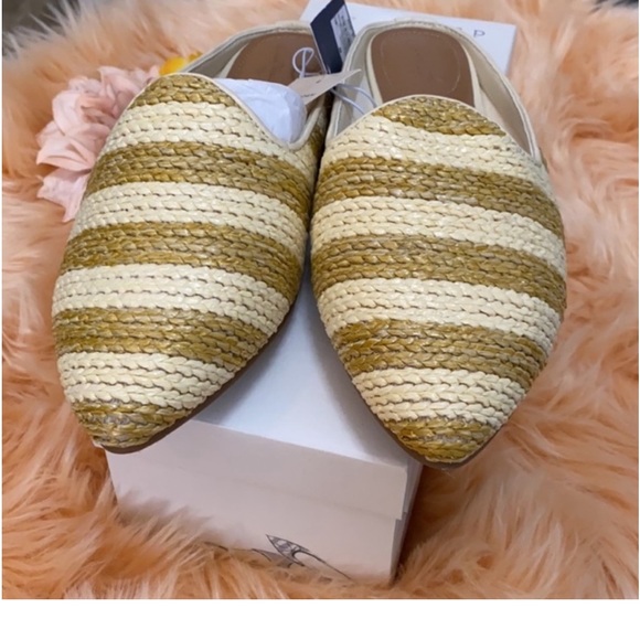 Mule Slide Shoes Cream/Tan Woven Wicker Material & Memory Foam Cushion Sz 6 NEW! - Picture 5 of 6